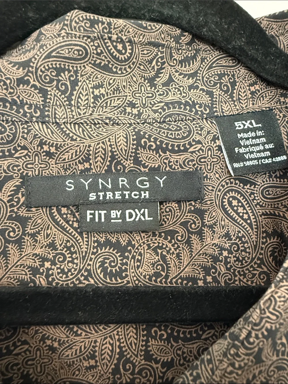 Men's Brown Paisley Button-Up Shirt